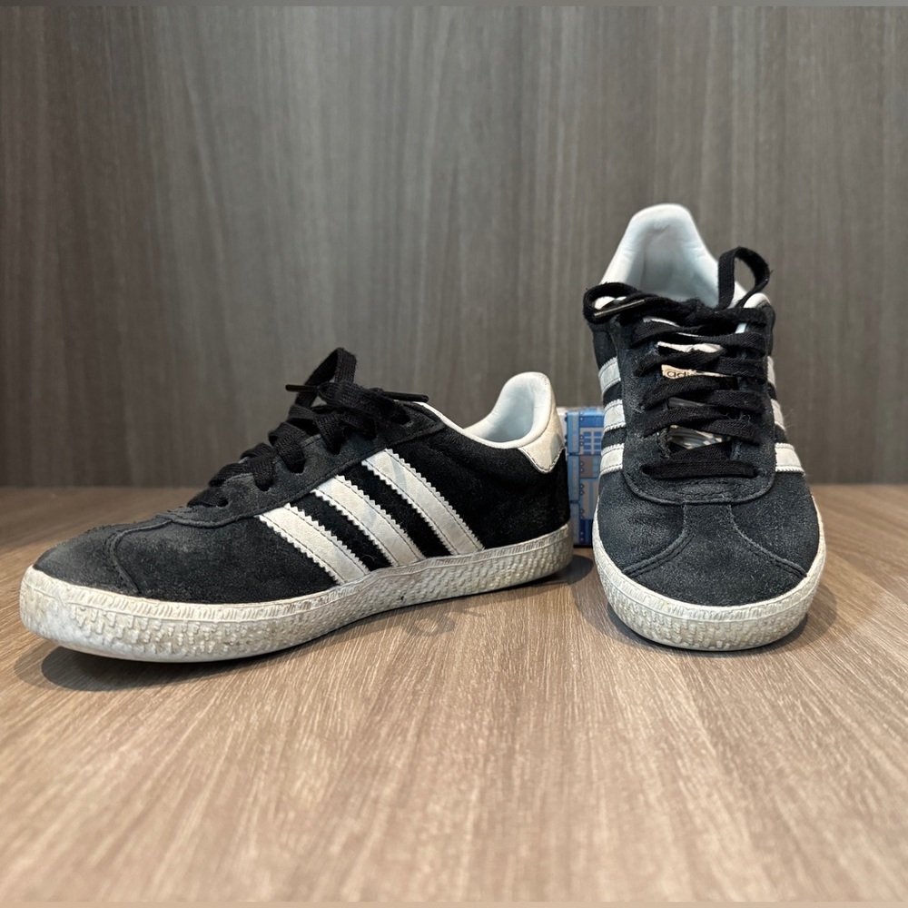 Adidas Kids Black and White Gazelles